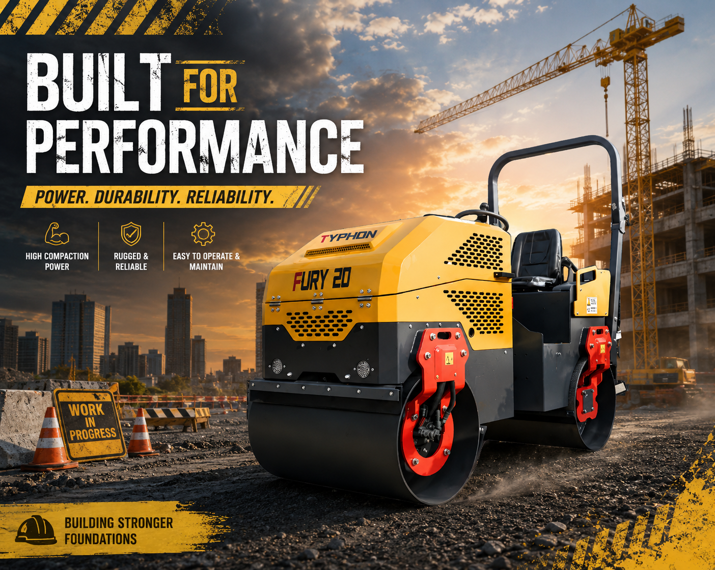 Compact mini road roller