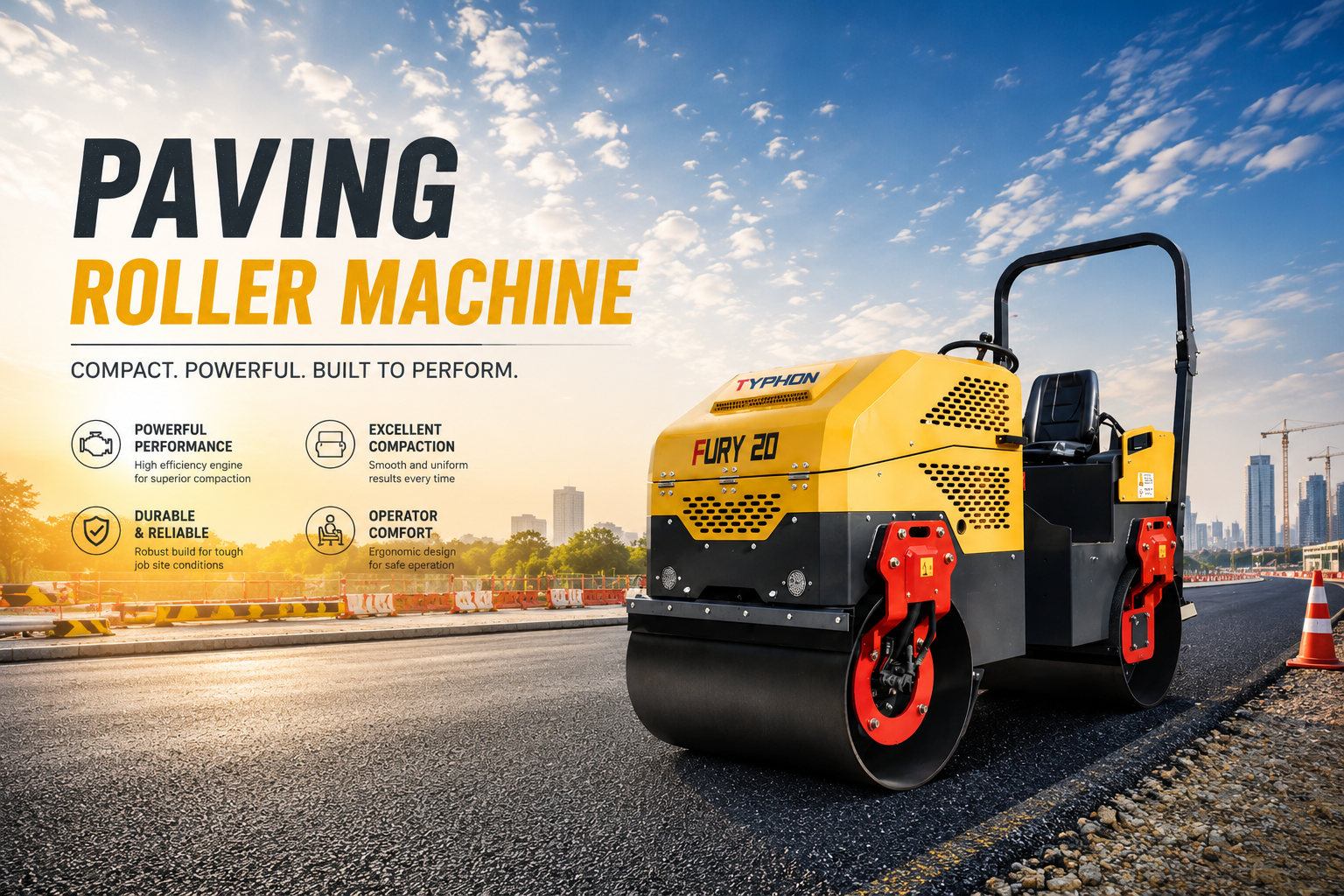 Large vibratory road roller