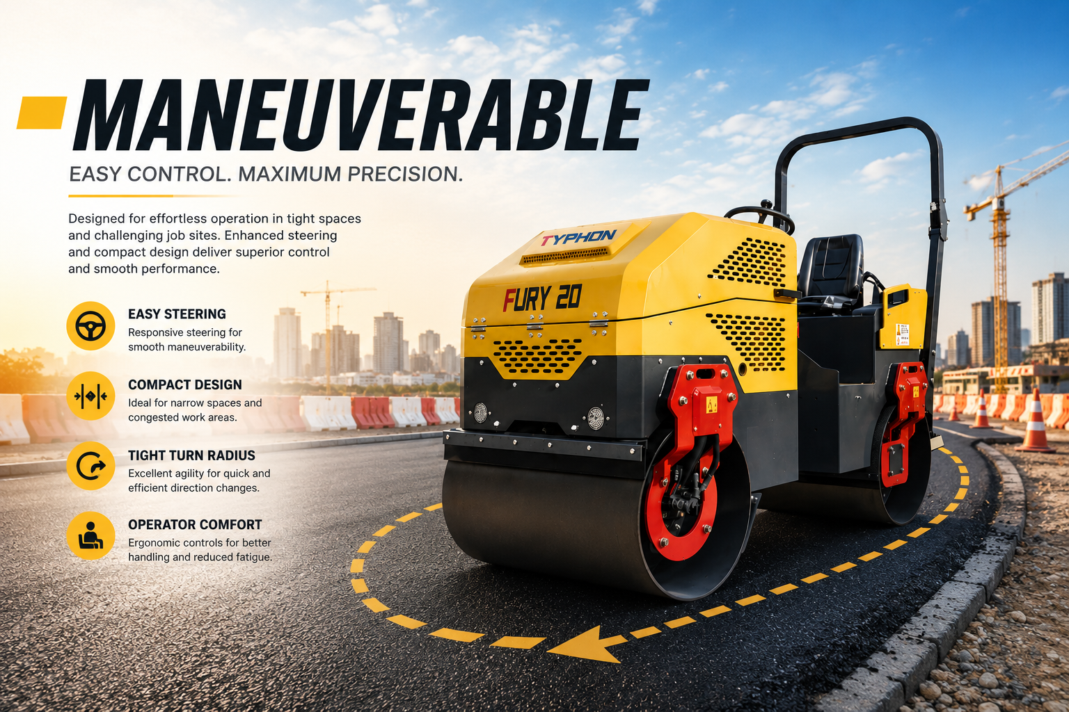 Asphalt paving roller machine